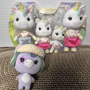 Honey Bee Acres Unicorn Family Toy Set & Cutie Loos Figures Lot 5 Flocked